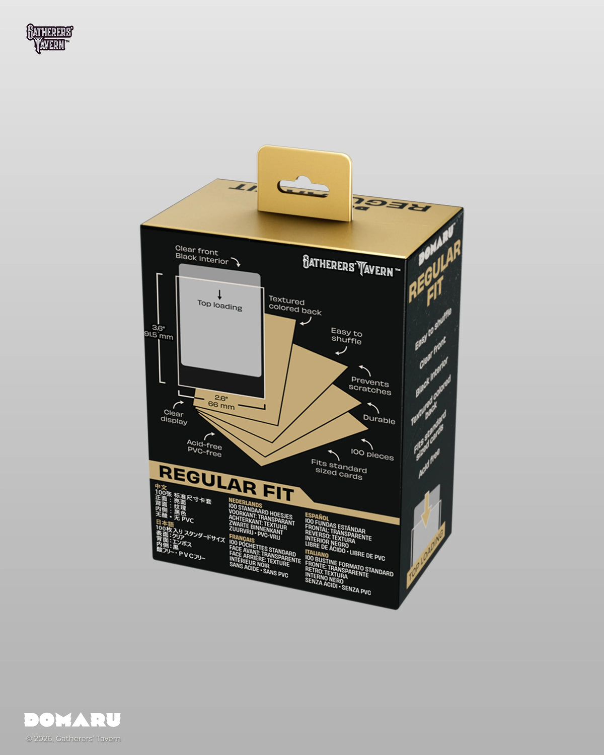 Gatherers' Tavern - DOMARU Regular Fit Sleeves: Sunspire Gold (100 Sleeves)