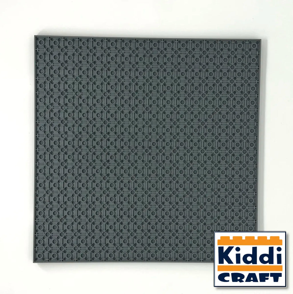 Kiddicraft - Stackable Baseplate 32 x 32 Noppen (25,5 x 25,5cm) - Dunkelgrau