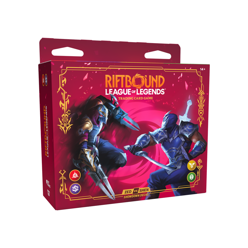 Riftbound: League of Legends TCG - Vendetta Champion Deck Showdown: Zed vs Shen Display (4 Decks) - Englisch