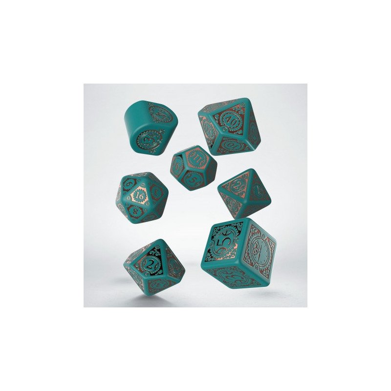 Steampunk Uhrwerk: 7er Modern RPG Würfel Set- Nautical Apparatus