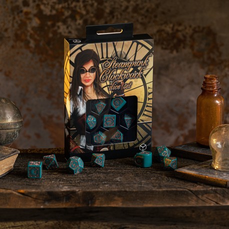 Steampunk Uhrwerk: 7er Modern RPG Würfel Set- Nautical Apparatus