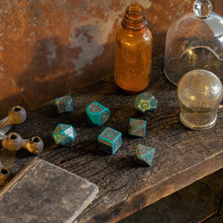 Steampunk Uhrwerk: 7er Modern RPG Würfel Set- Nautical Apparatus