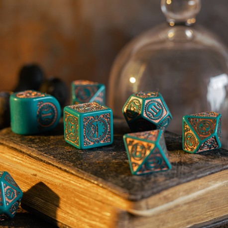 Steampunk Uhrwerk: 7er Modern RPG Würfel Set- Nautical Apparatus