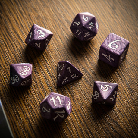 Classic RPG: 7er RPG Würfel Set - Lavender & white