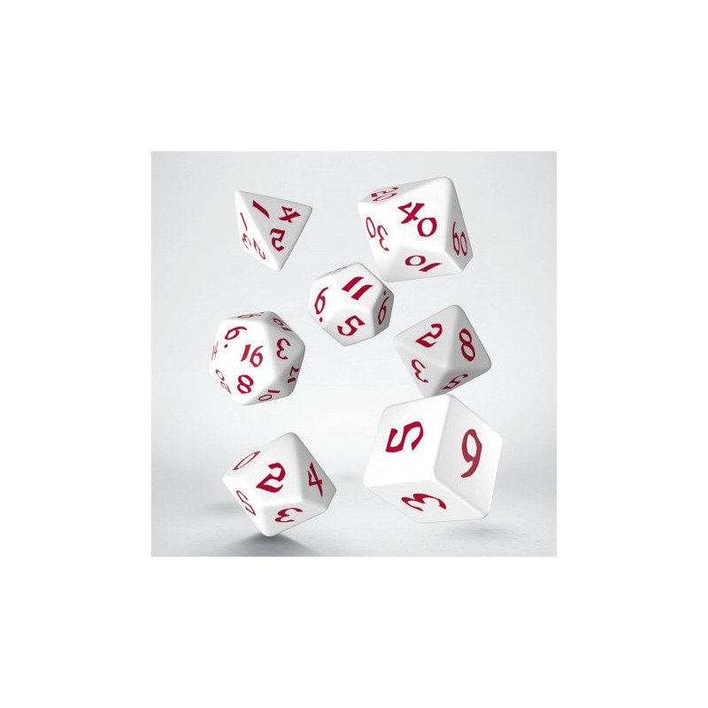 Classic RPG: 7er RPG Würfel Set - White & red