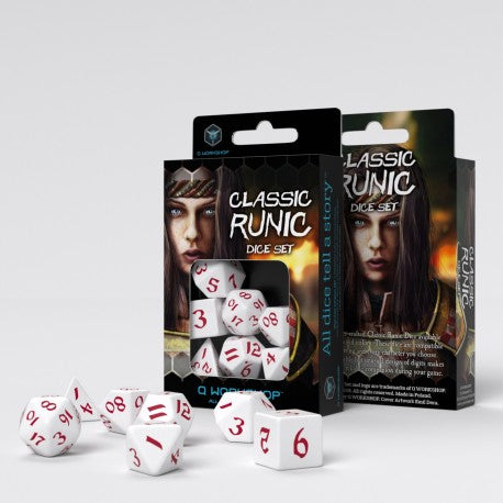 Classic RPG: 7er RPG Würfel Set - White & red