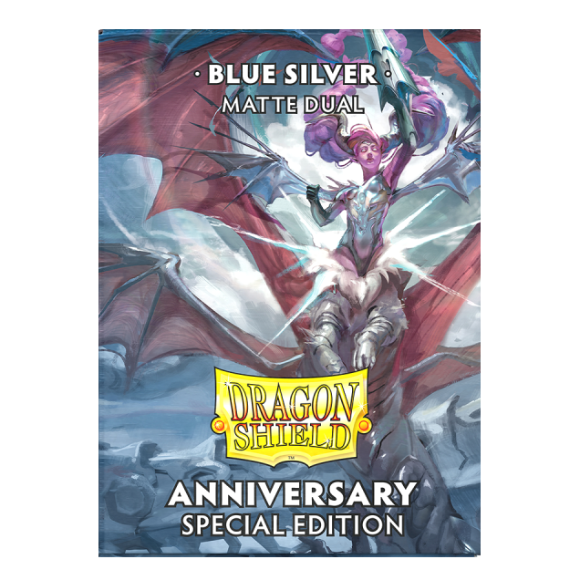 DS - Standard Dual Sleeves - Cobalt & Silver [Matte] - (100 Sleeves)