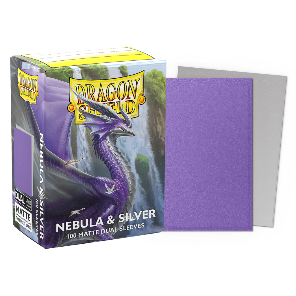 DS - Standard Dual Sleeves - Nebula & Silver [Matte] - (100 Sleeves)