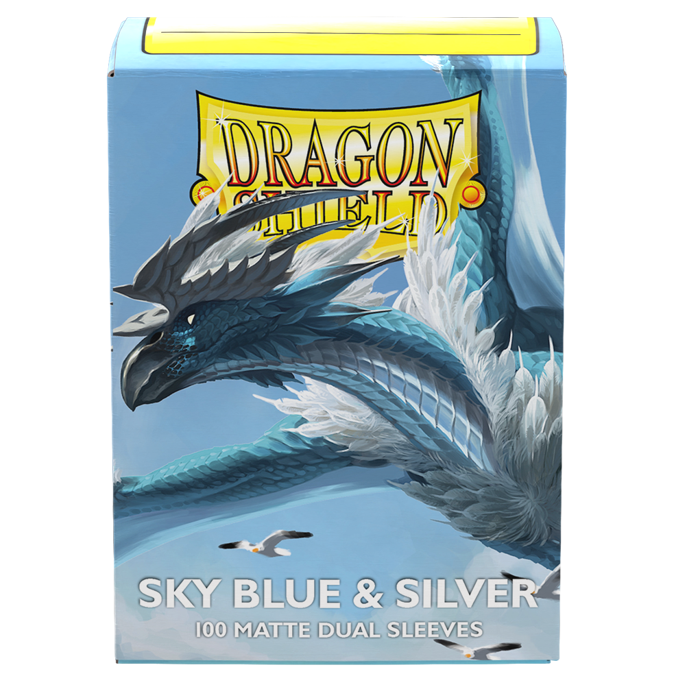 DS - Standard Dual Sleeves - Sky Blue & Silver [Matte] - (100 Sleeves)