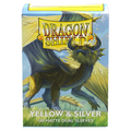 DS - Standard Dual Sleeves - Yellow & Silver [Matte] - (100 Sleeves)