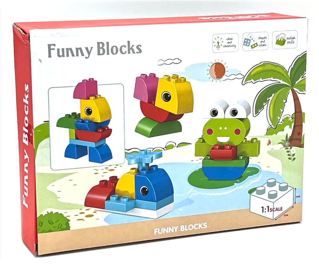 Funny Blocks - Tiere im Sommer - große Klemmbausteine