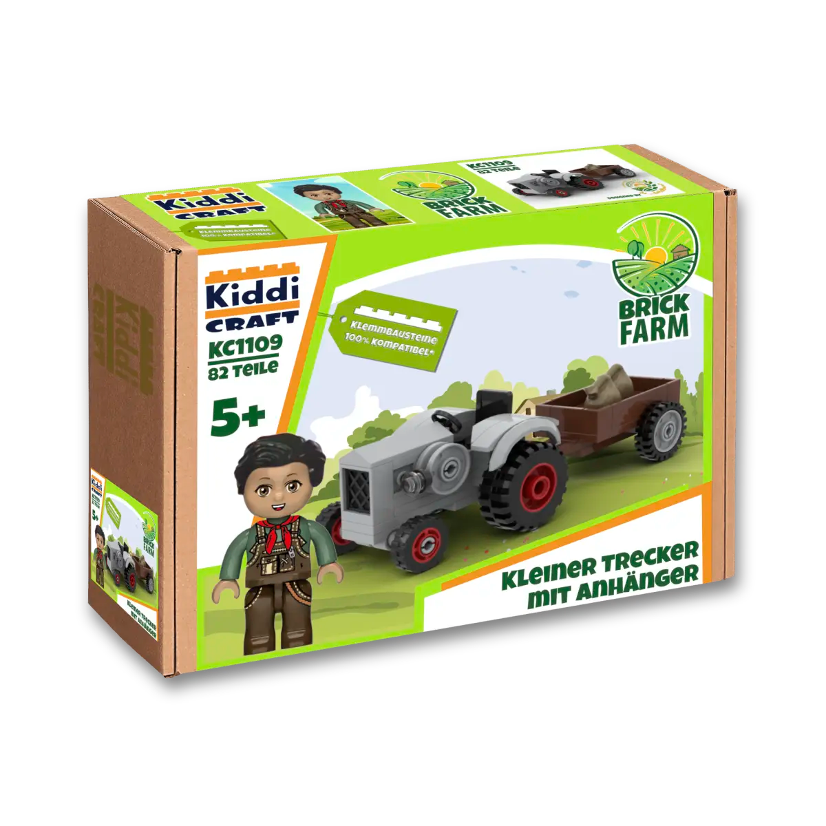 Kiddicraft - Kleiner Trecker mit Anhänger