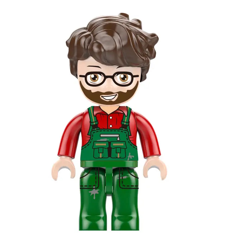 Kiddicraft - Roter Trecker mit Walze und Mähbalken