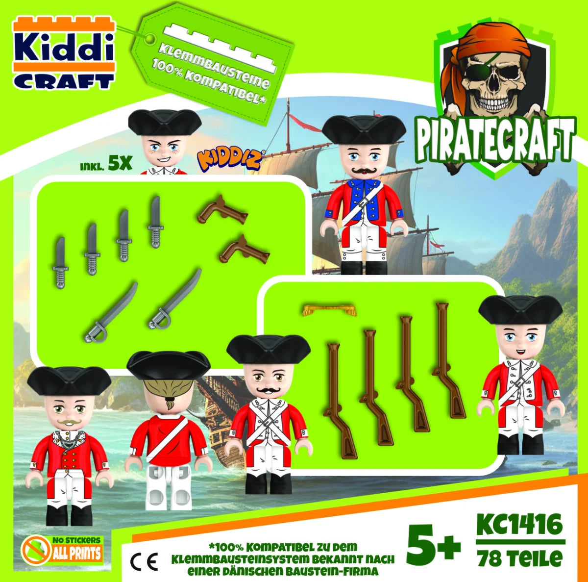 Kiddicraft - Kiddiz Figuren-Pack: Rotröcke Soldaten / British Redcoats