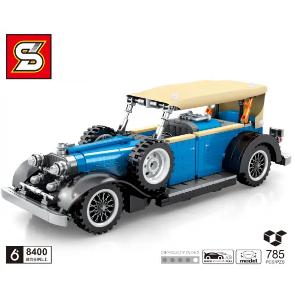 Sembo - Blauer Oldtimer mit Pull Back-Funktion